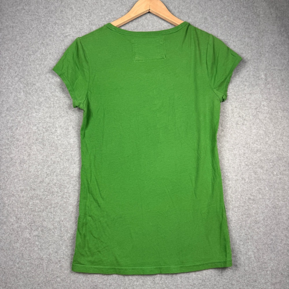 Vintage Aeropostale T Shirt Womens Large Green Y2K Spellout Graphic Tee Preppy - Picture 2 of 7